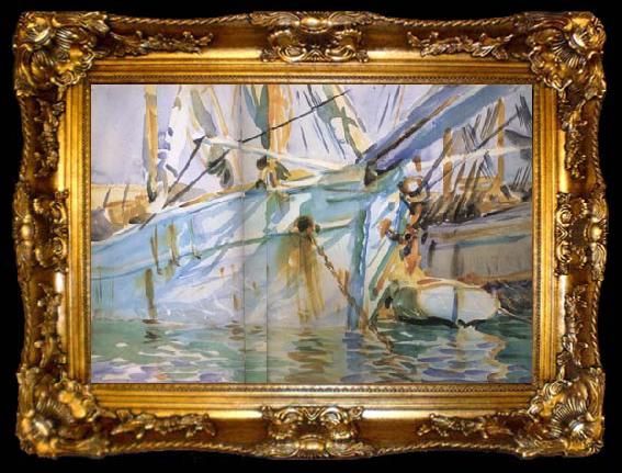 framed  John Singer Sargent In a Levantine Port (mk18), ta009-2